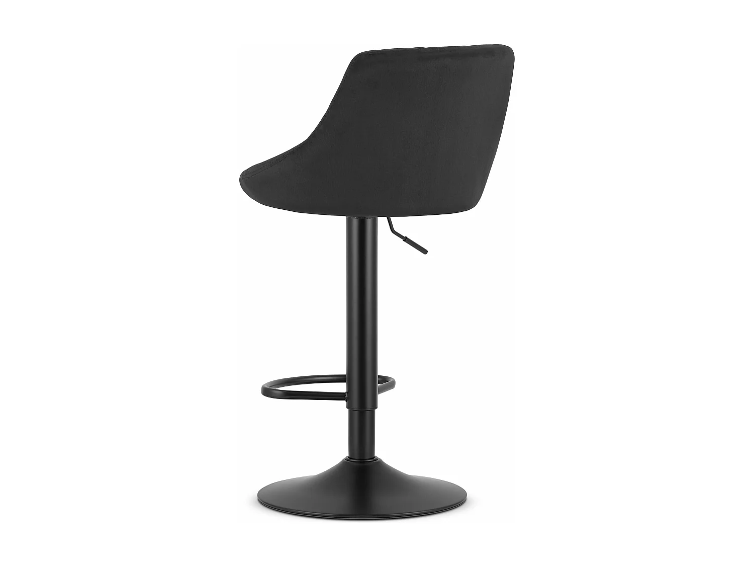 Tabouret KAST - velours noir / base noire