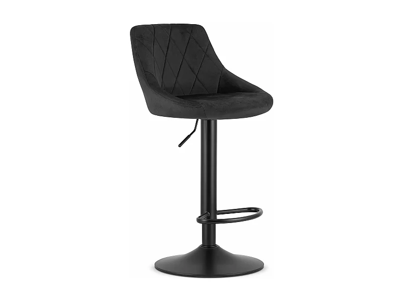 Tabouret KAST - velours noir / base noire