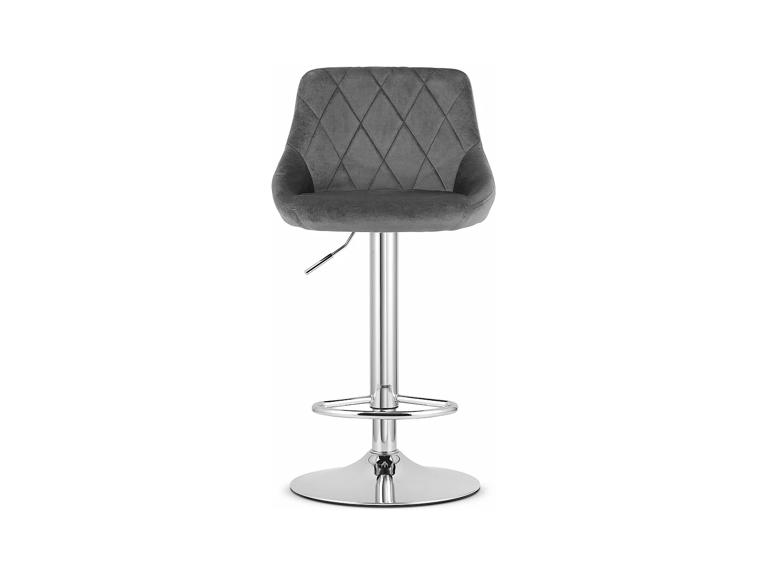 Tabouret KAST - velours gris / base chromée