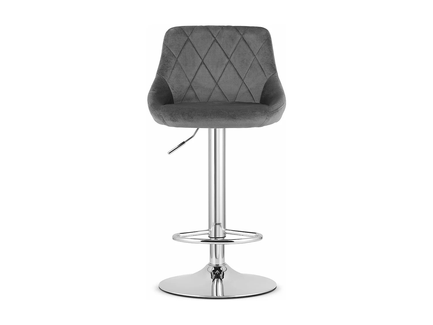 Tabouret KAST - velours gris / base chromée