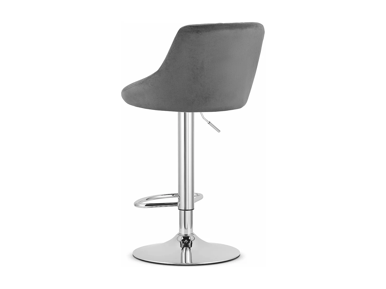 Tabouret KAST - velours gris / base chromée