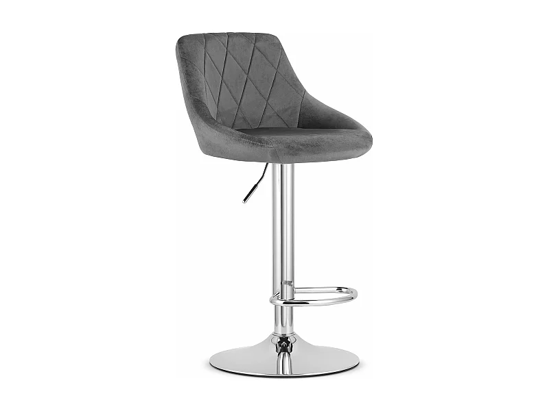 Tabouret KAST - velours gris / base chromée