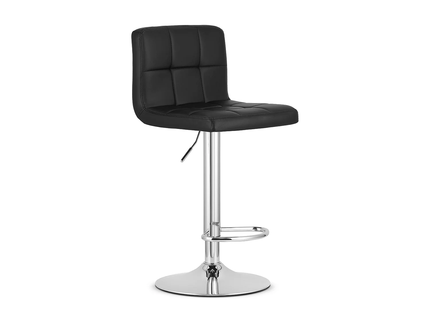 Tabouret PROT - éco-cuir noir / base chromée