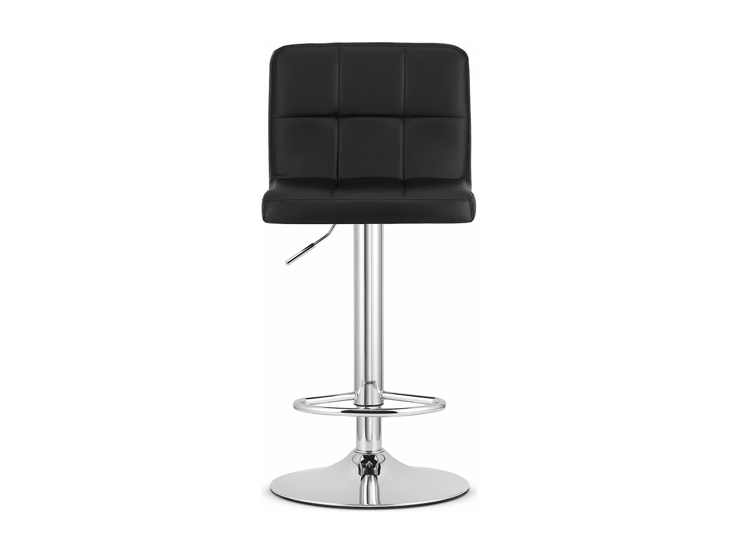 Tabouret PROT - éco-cuir noir / base chromée