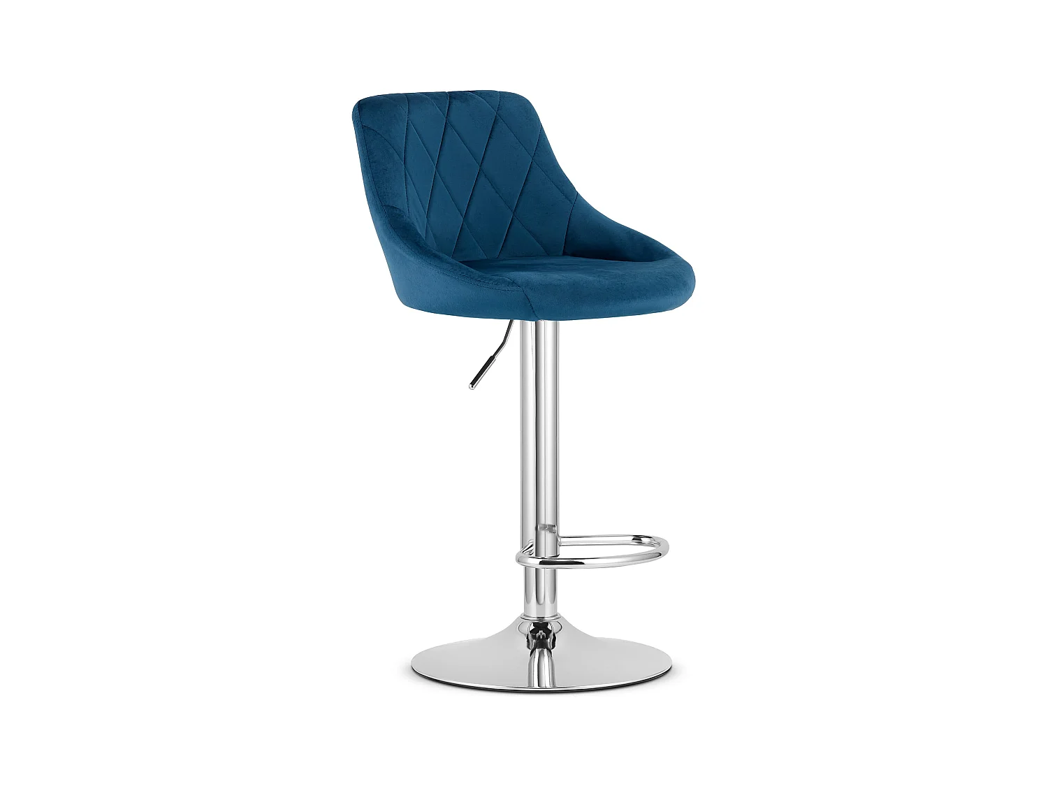 Tabouret KAST - velours bleu marine / base chromée