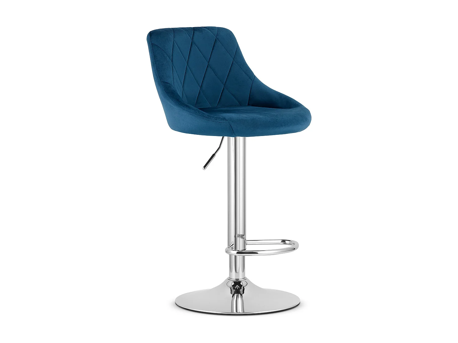 Tabouret KAST - velours bleu marine / base chromée