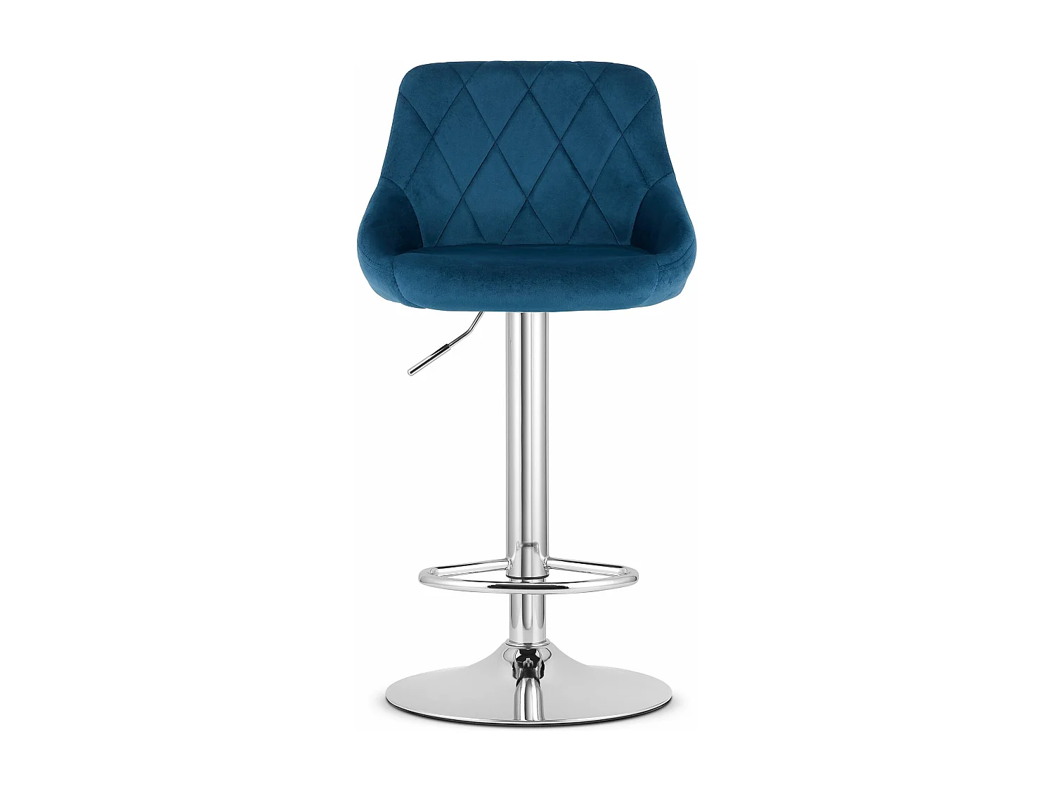Tabouret KAST - velours bleu marine / base chromée