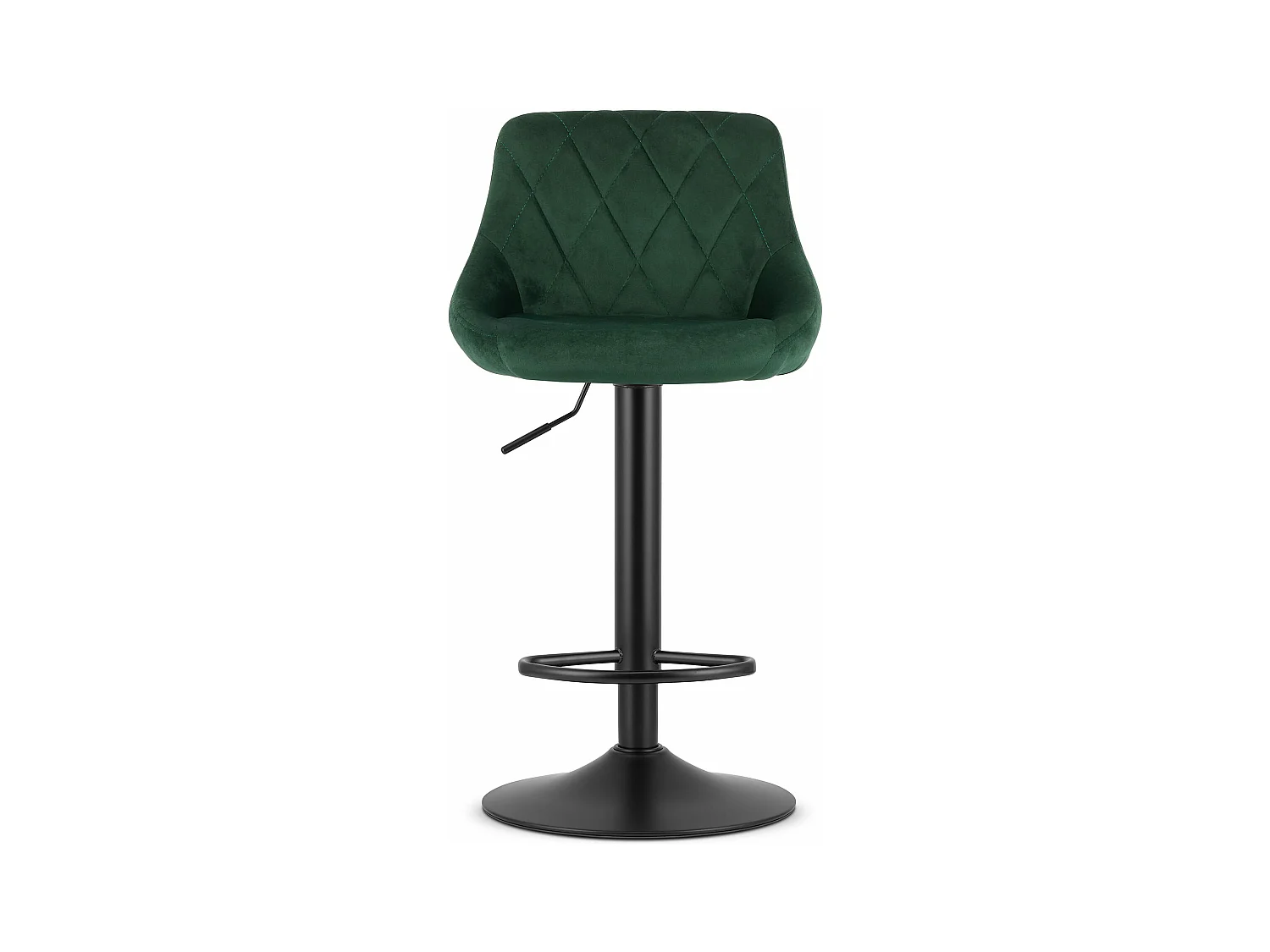 Tabouret KAST - velours vert / base noire