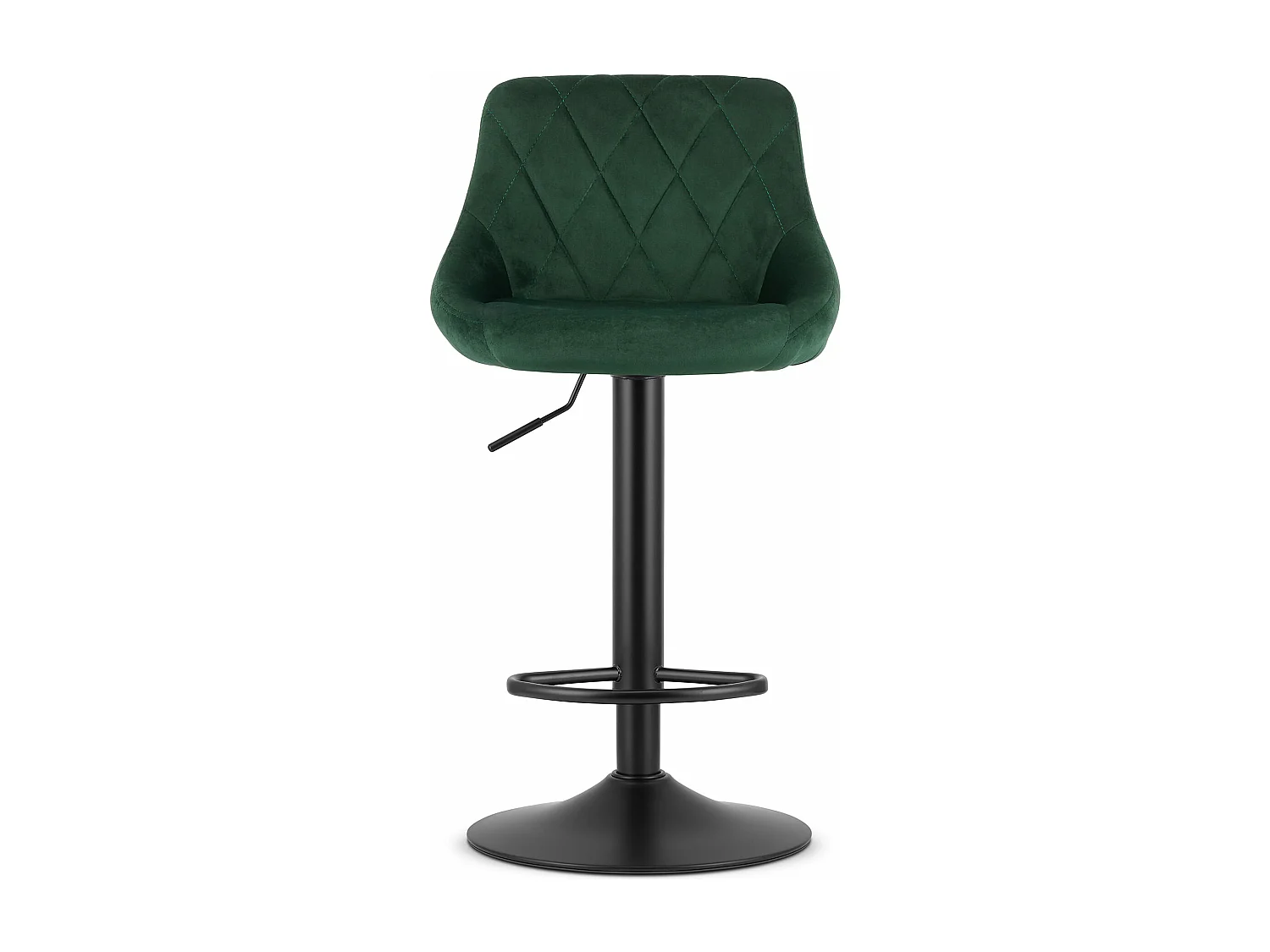 Tabouret KAST - velours vert / base noire