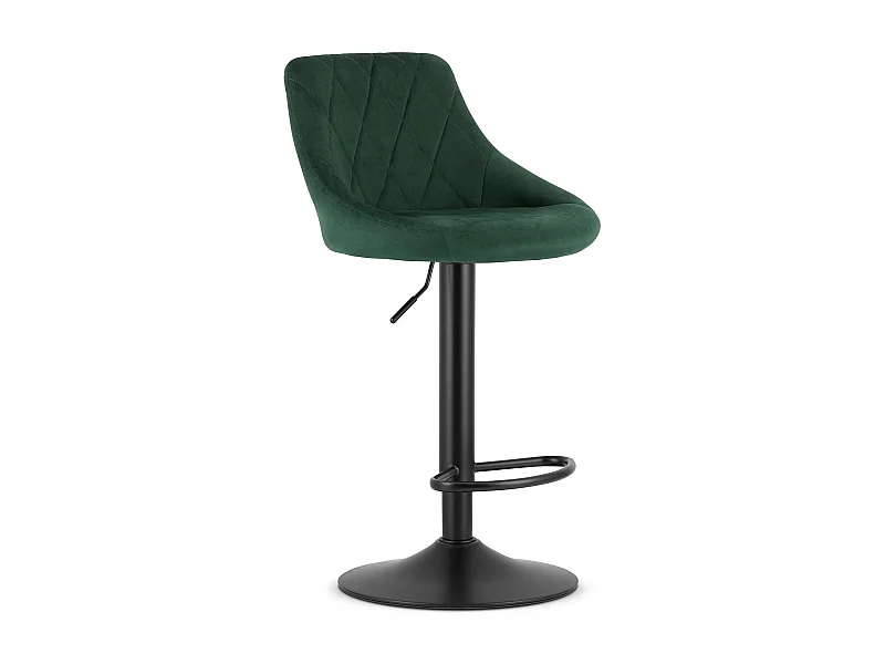 Tabouret KAST - velours vert / base noire