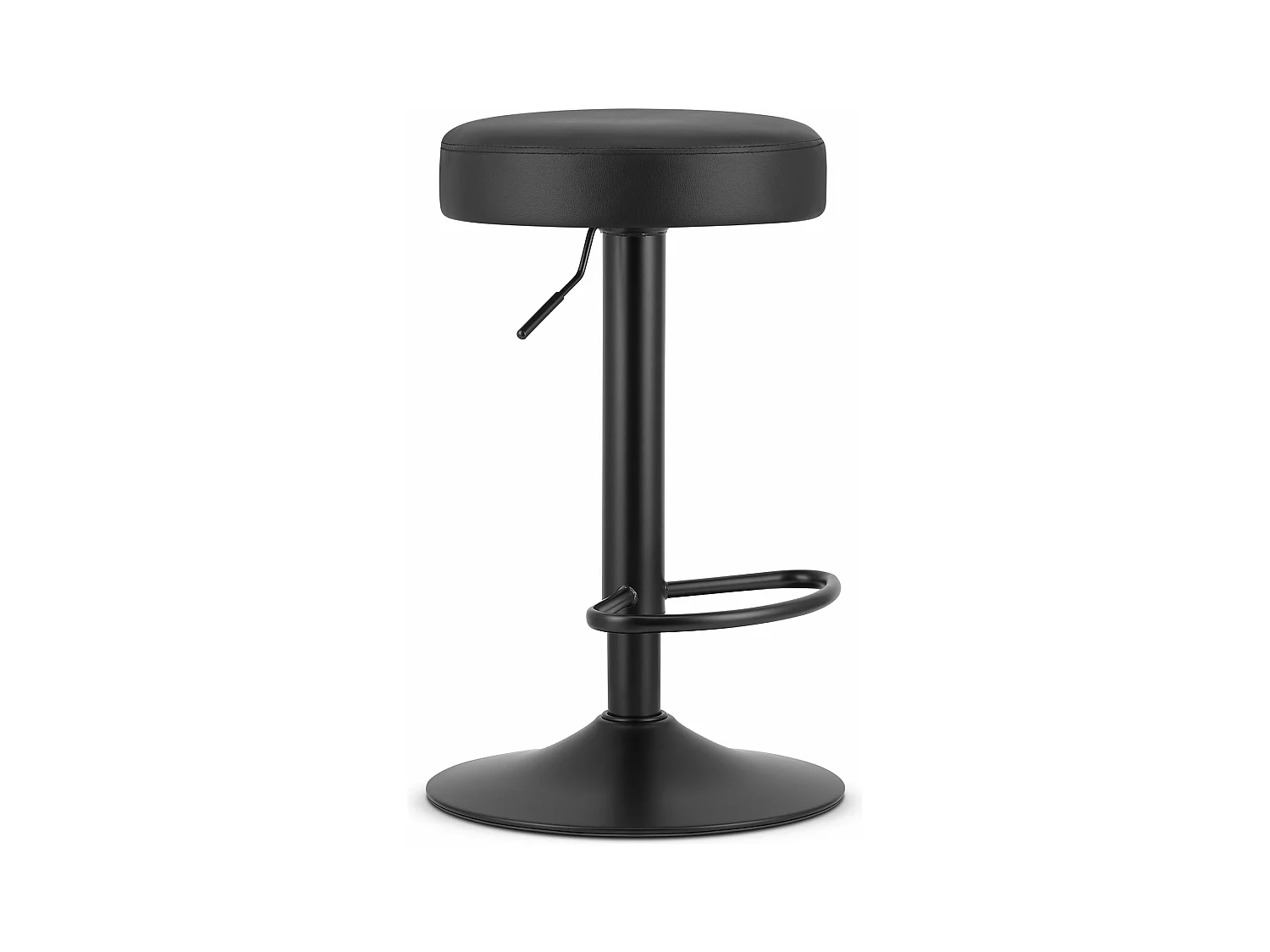 Tabouret ROJST - éco-cuir noir / base noire
