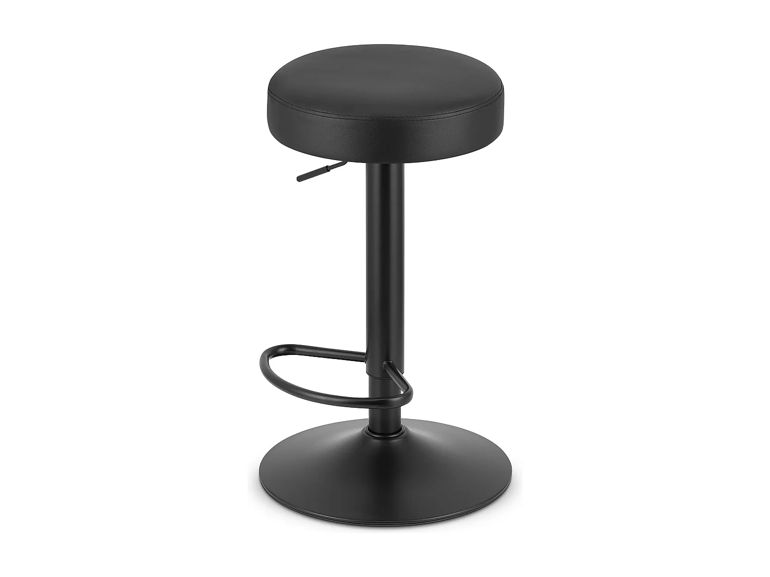 Tabouret ROJST - éco-cuir noir / base noire