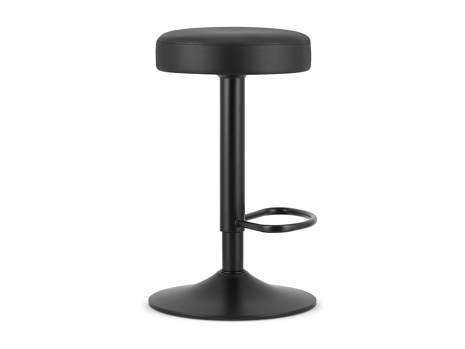 Tabouret ROJST - éco-cuir noir / base noire