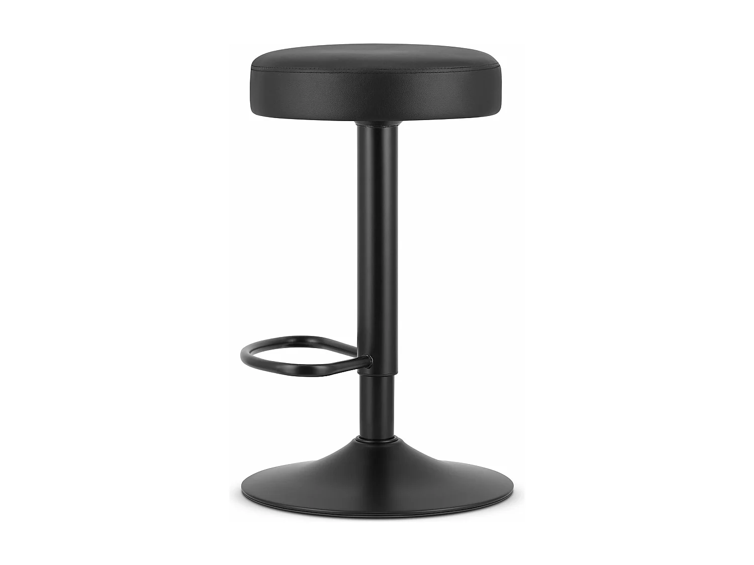 Tabouret ROJST - éco-cuir noir / base noire