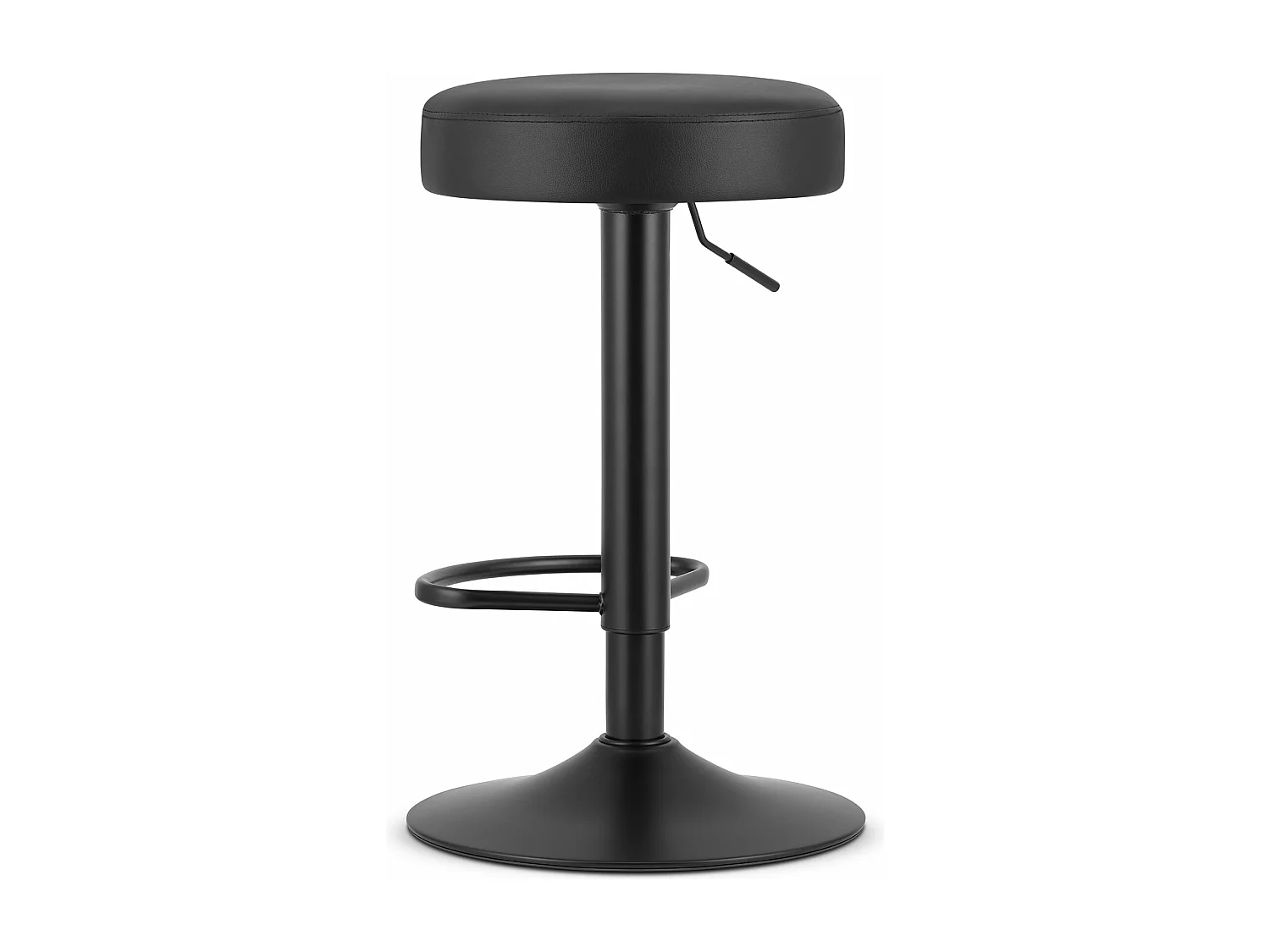 Tabouret ROJST - éco-cuir noir / base noire