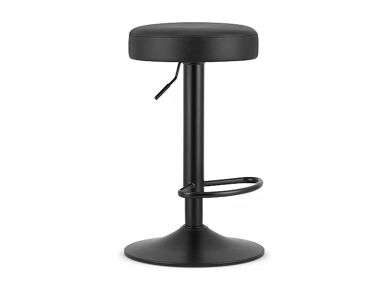 Tabouret ROJST - éco-cuir noir / base noire