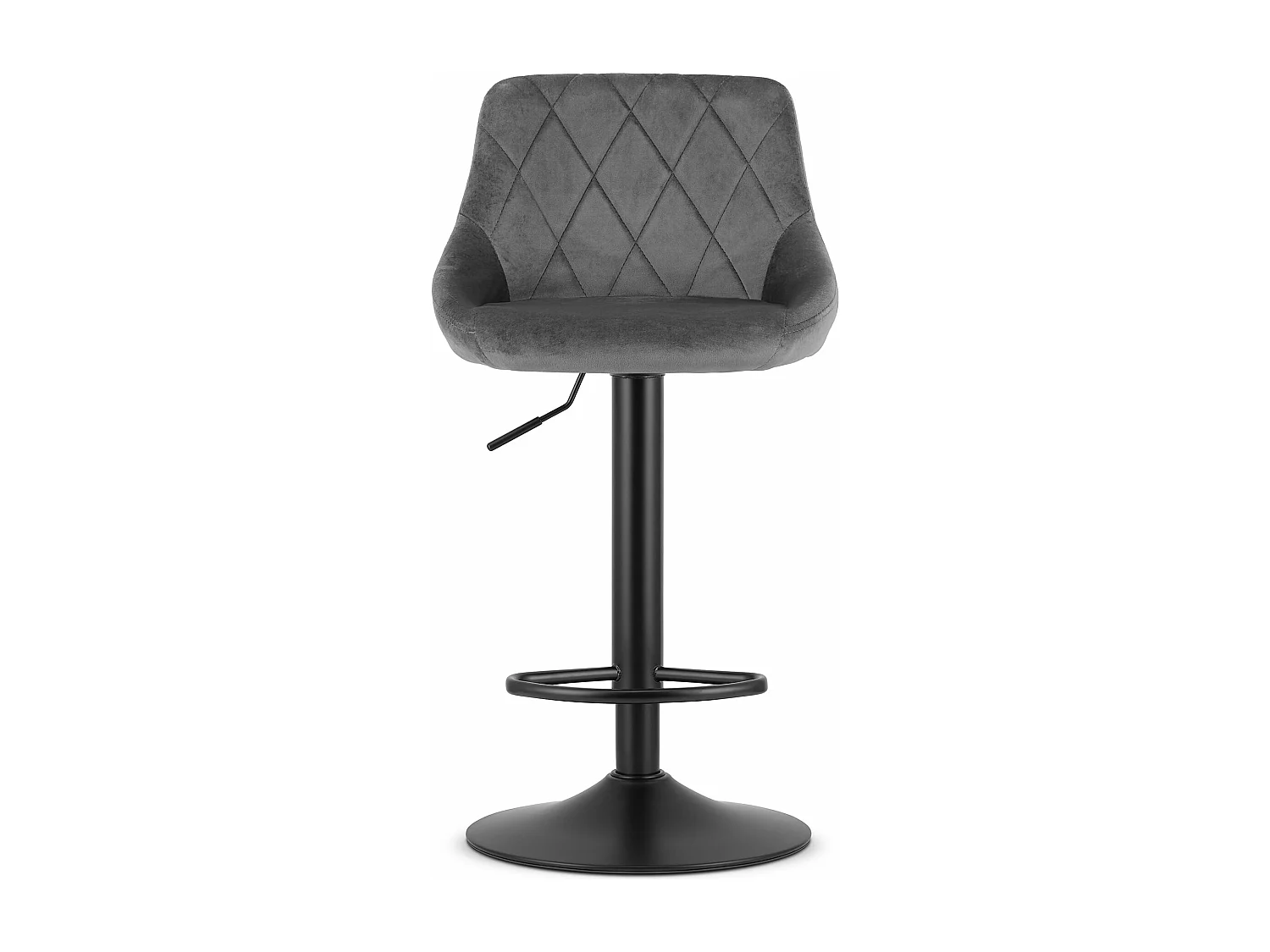 Tabouret KAST - velours gris / base noire