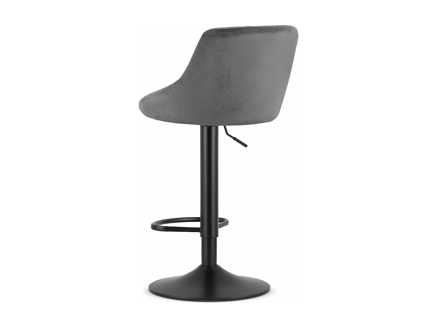 Tabouret KAST - velours gris / base noire