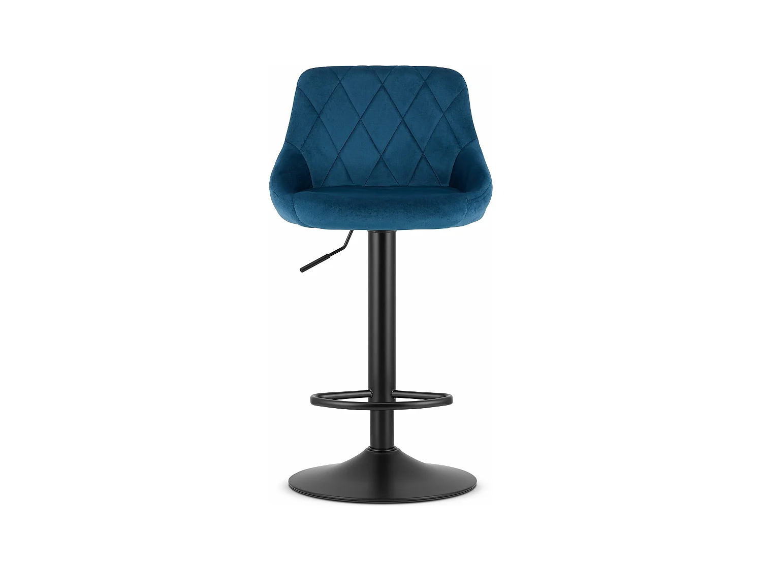 Tabouret KAST - velours bleu marine / base noire