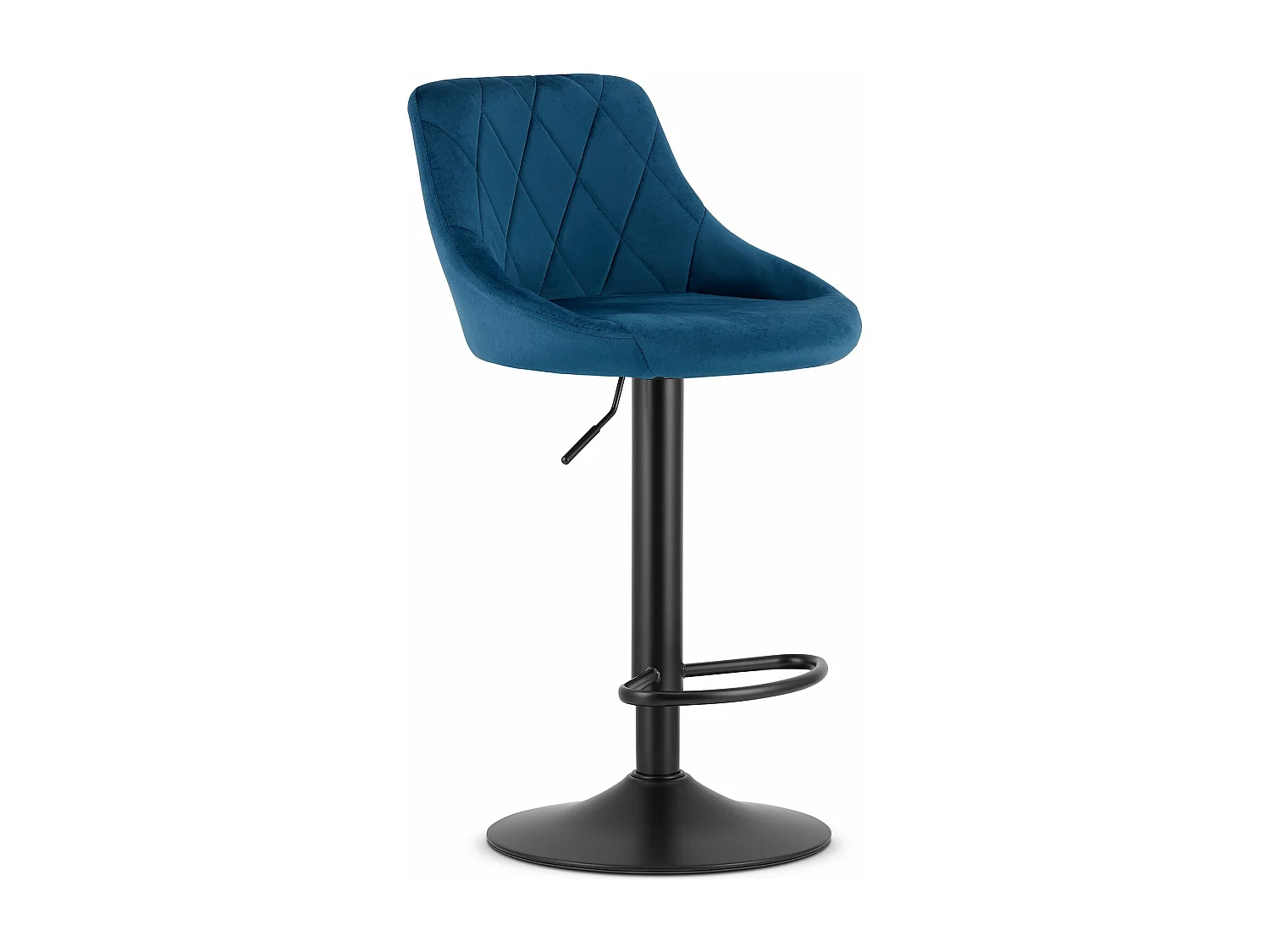 Tabouret KAST - velours bleu marine / base noire