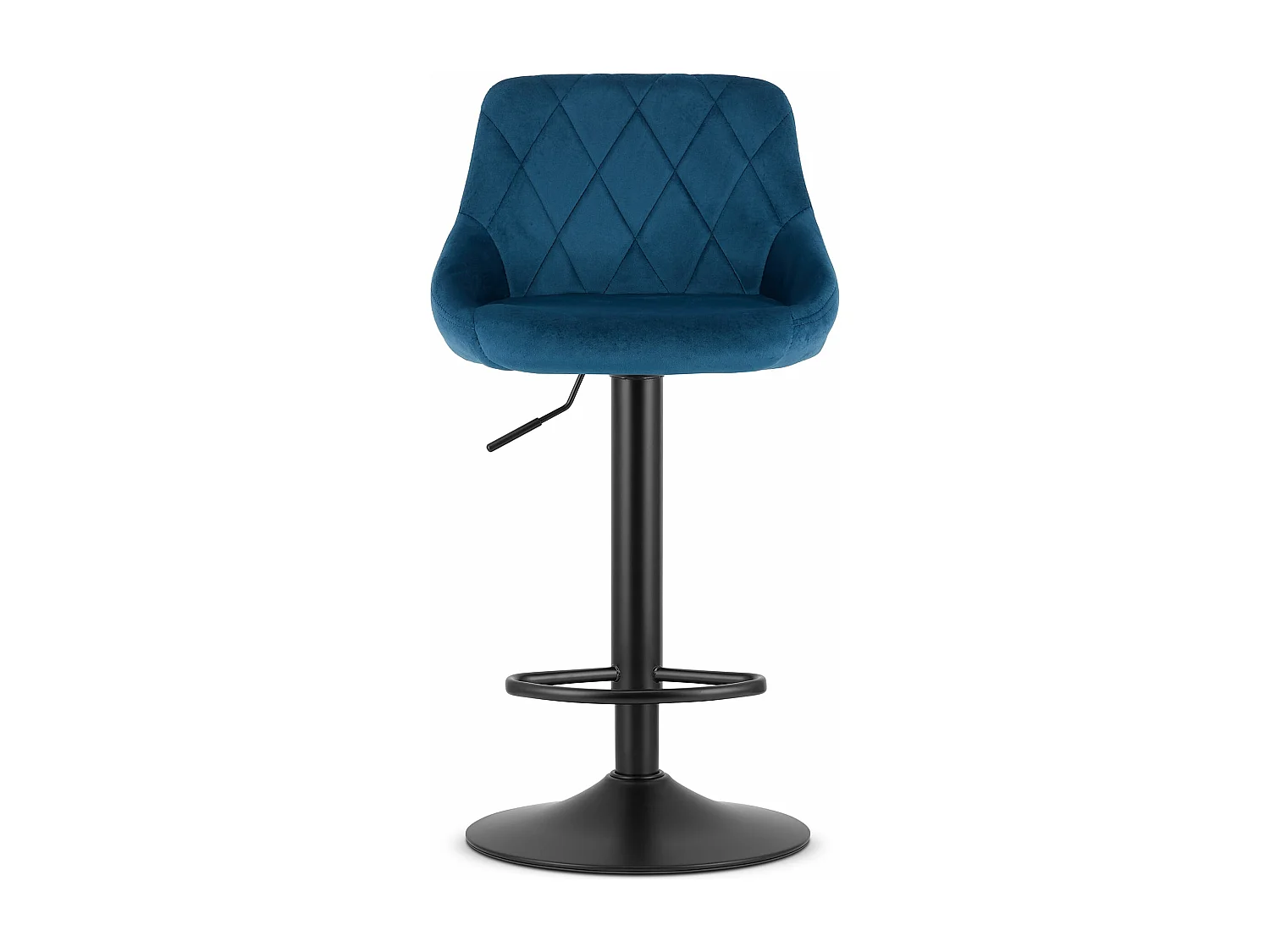 Tabouret KAST - velours bleu marine / base noire
