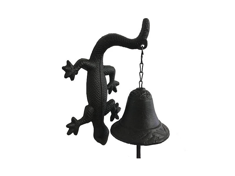 Cloche de jardin de porte ancienne salamandre fonte marron 12x23.5cm