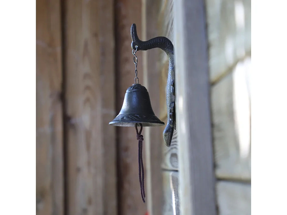Cloche de jardin de porte ancienne salamandre fonte marron 12x23.5cm