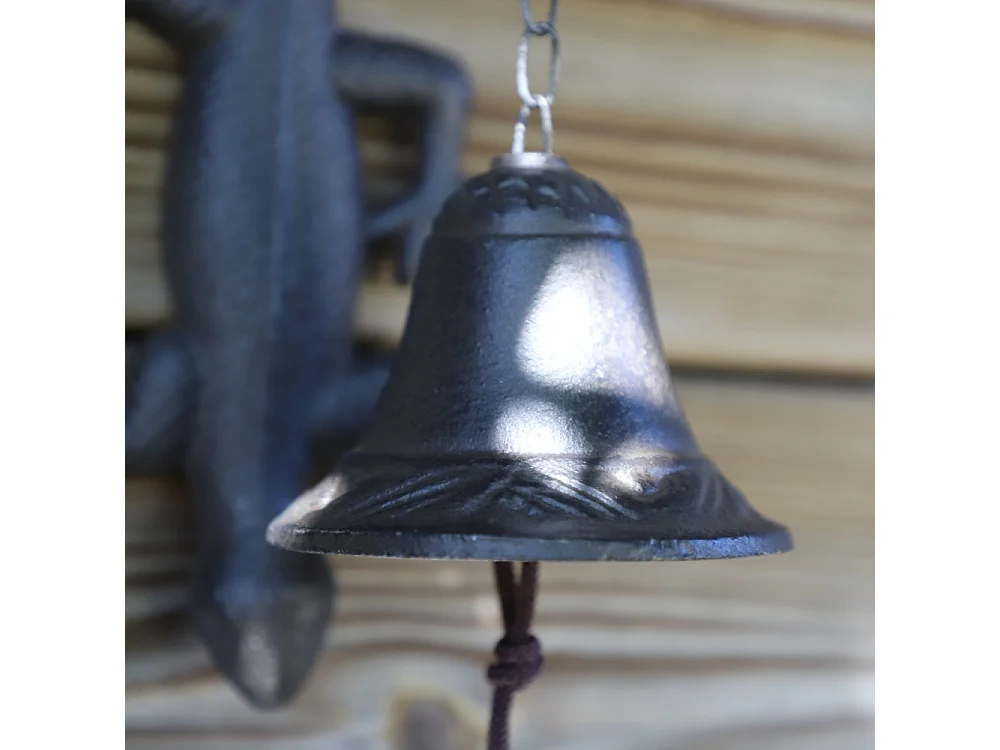 Cloche de jardin de porte ancienne salamandre fonte marron 12x23.5cm