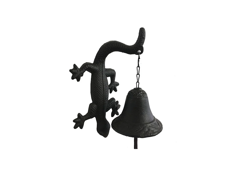 Cloche de jardin de porte ancienne salamandre fonte marron 12x23.5cm