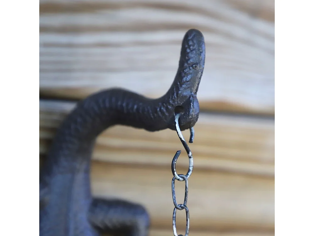 Cloche de jardin de porte ancienne salamandre fonte marron 12x23.5cm