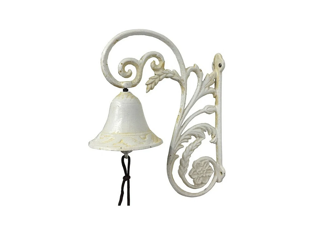 Cloche de jardin de porte ancienne en fonte blanche 23 x 19.5 cm