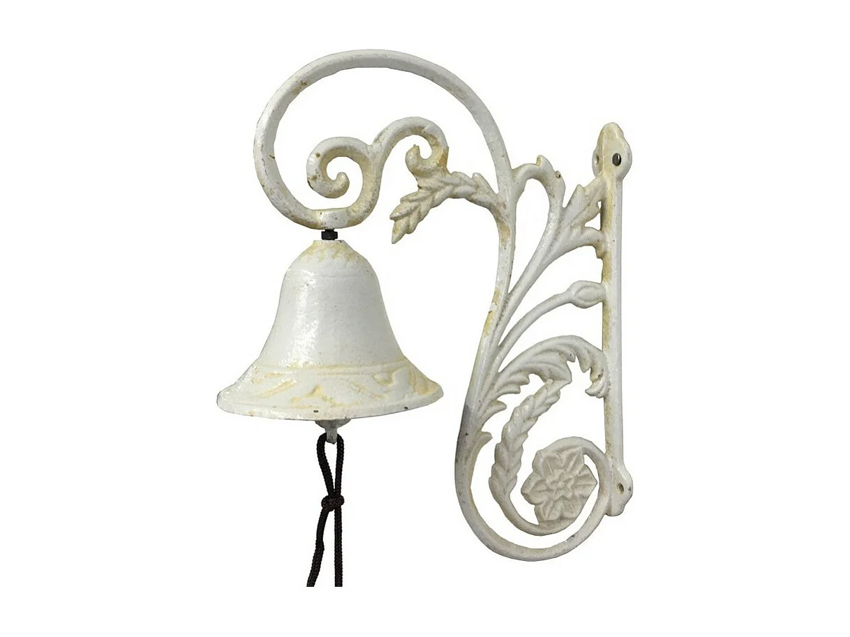 Cloche de jardin de porte ancienne en fonte blanche 23 x 19.5 cm
