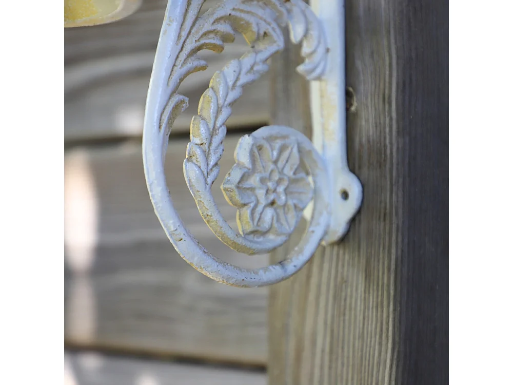 Cloche de jardin de porte ancienne en fonte blanche 23 x 19.5 cm
