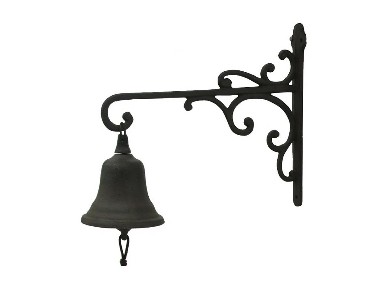 Cloche de jardin de porte ancienne en fonte marron 29 x 26 cm