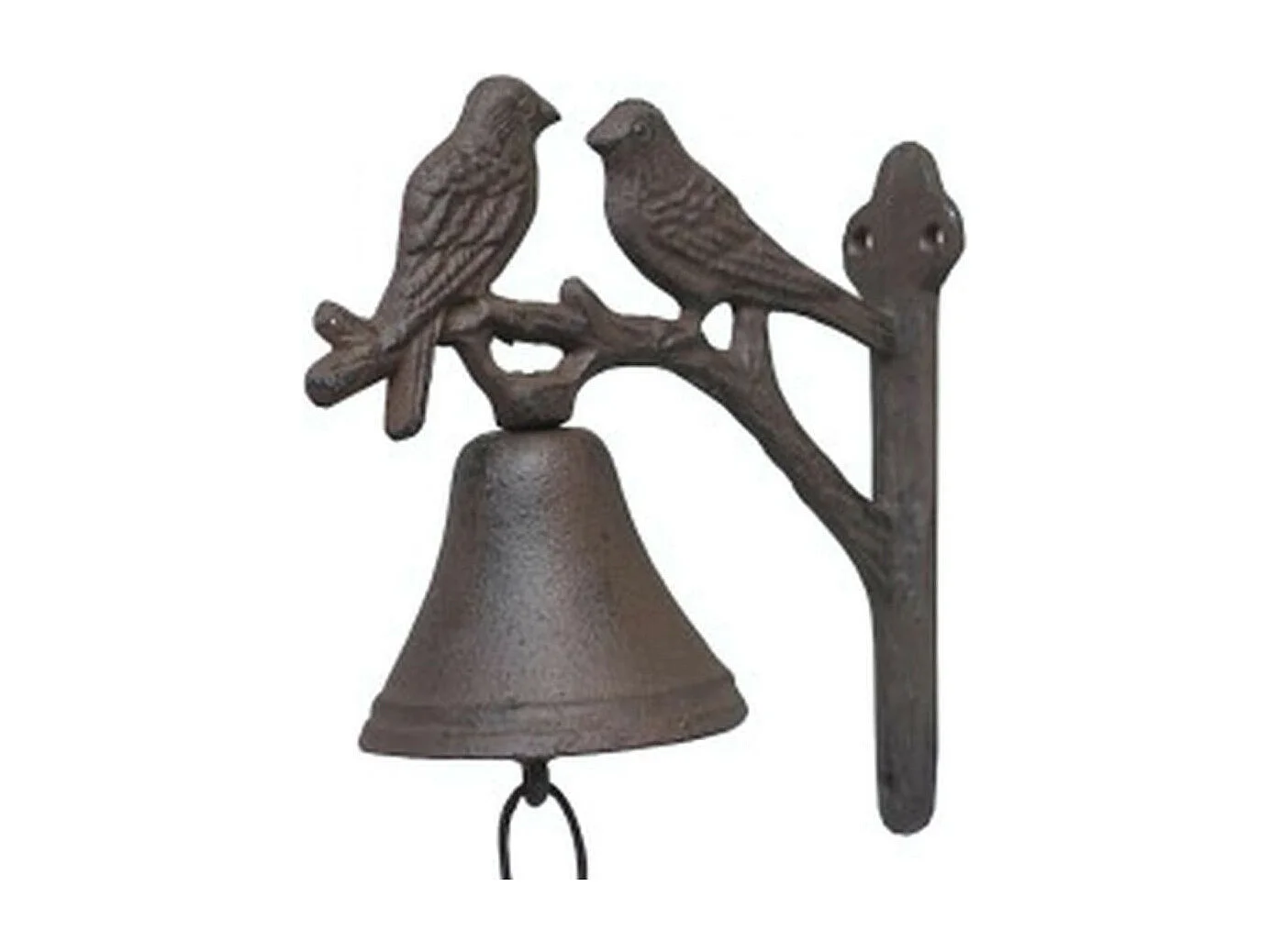 Cloche de jardin de porte ancienne oiseaux fonte marron 19x18cm