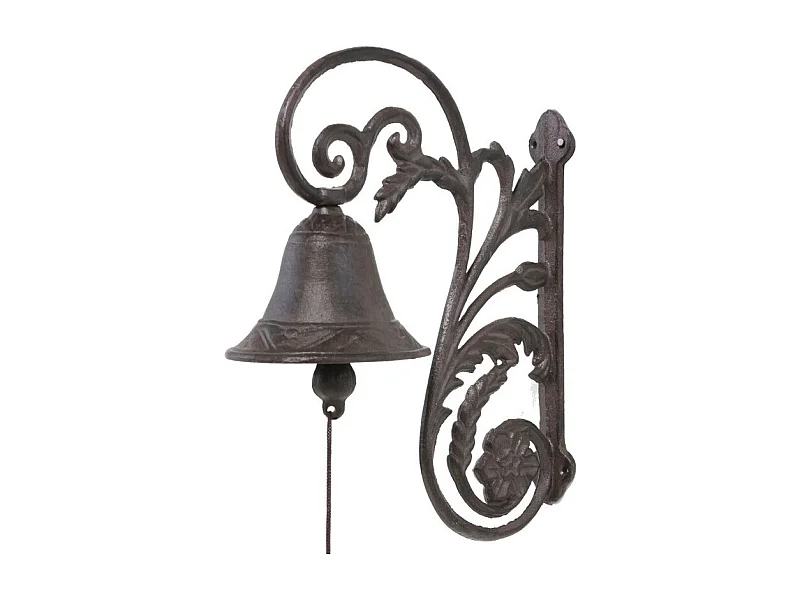 Cloche de jardin de porte ancienne fonte marron 28x20cm