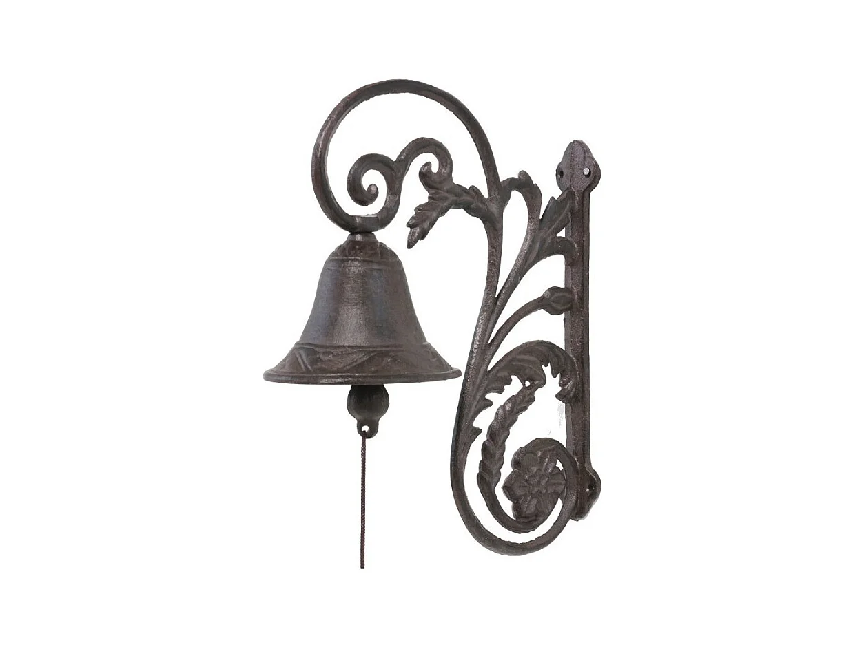 Cloche de jardin de porte ancienne fonte marron 28x20cm