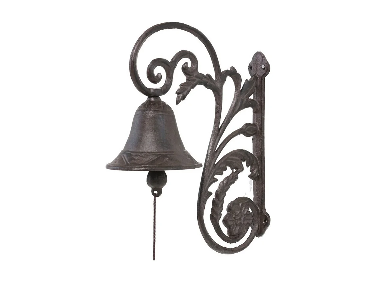 Cloche de jardin de porte ancienne fonte marron 28x20cm