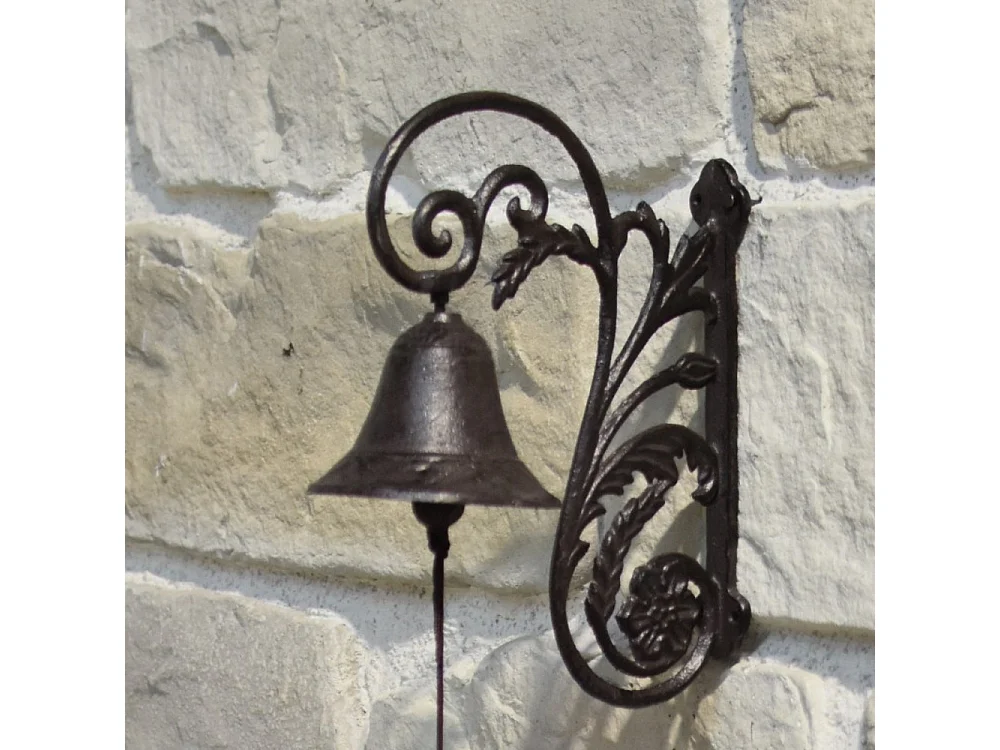 Cloche de jardin de porte ancienne fonte marron 28x20cm