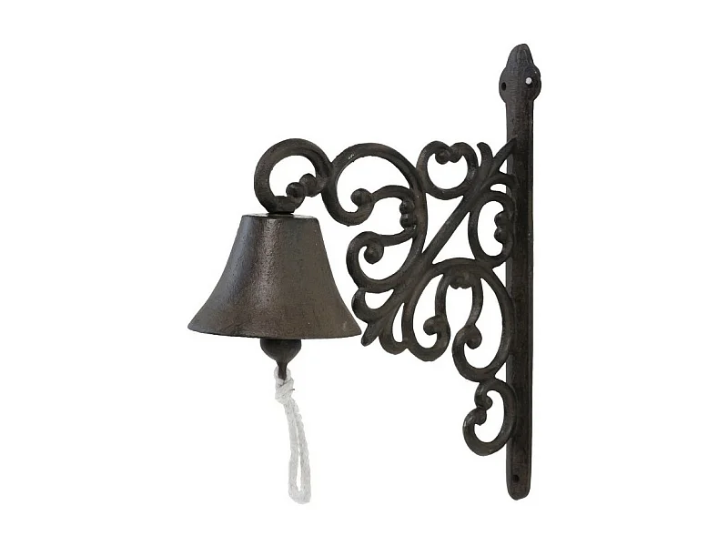 Cloche de jardin de porte ancienne en fonte marron 29 x 22 cm