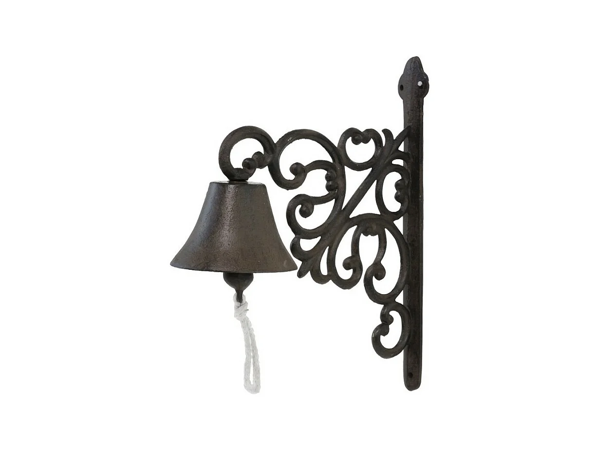 Cloche de jardin de porte ancienne en fonte marron 29 x 22 cm