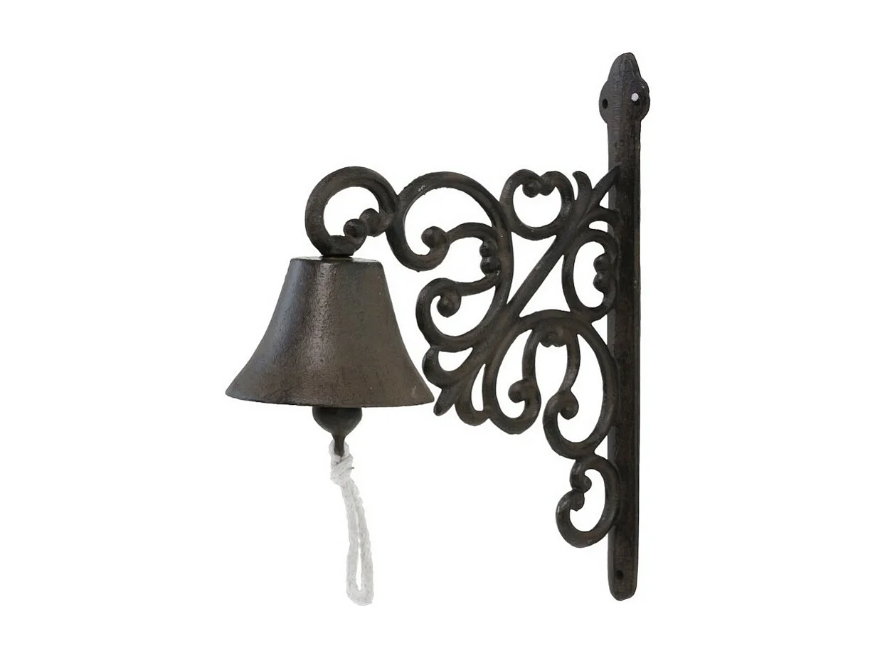 Cloche de jardin de porte ancienne en fonte marron 29 x 22 cm