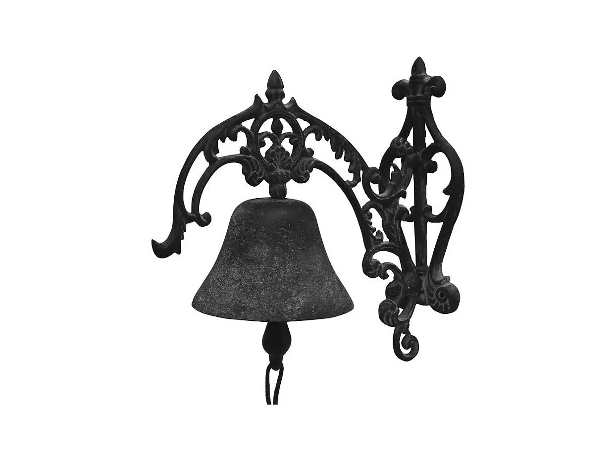 Cloche de jardin de porte ancienne fonte noire 25 x 26 cm