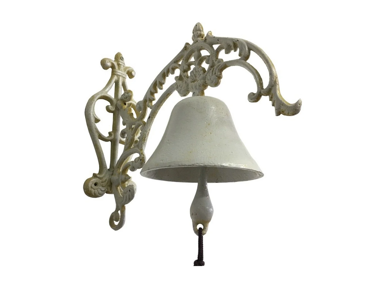 Cloche de jardin de porte ancienne en fonte blanche 24 x 26 cm