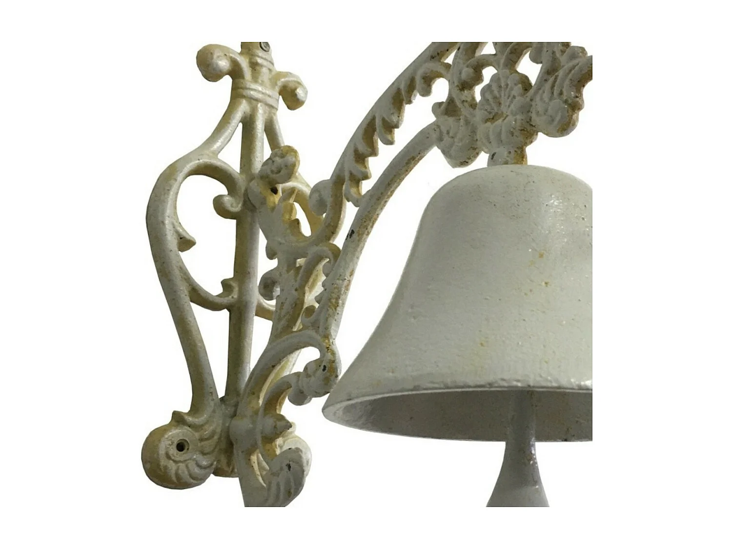Cloche de jardin de porte ancienne en fonte blanche 24 x 26 cm