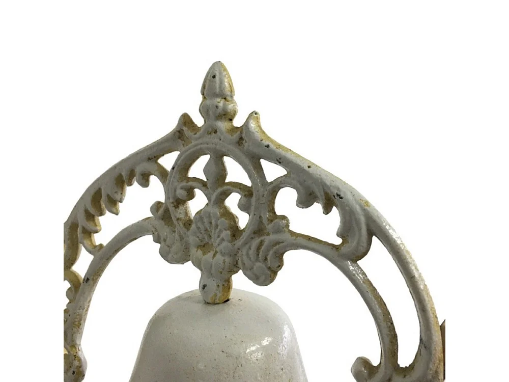 Cloche de jardin de porte ancienne en fonte blanche 24 x 26 cm