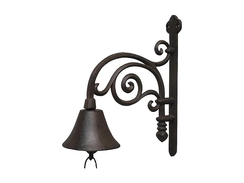 Cloche de jardin de porte ancienne en fonte marron 27 x 20.5 cm