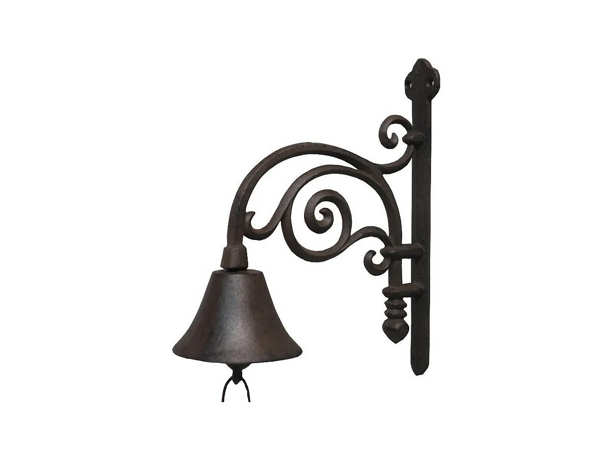 Cloche de jardin de porte ancienne en fonte marron 27 x 20.5 cm