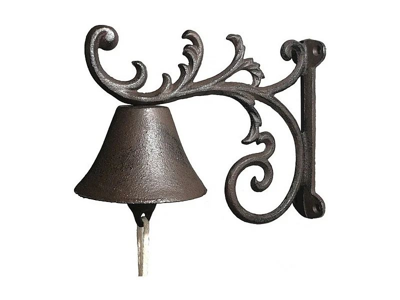 Cloche de jardin de porte ancienne fonte marron 20 x 17 cm