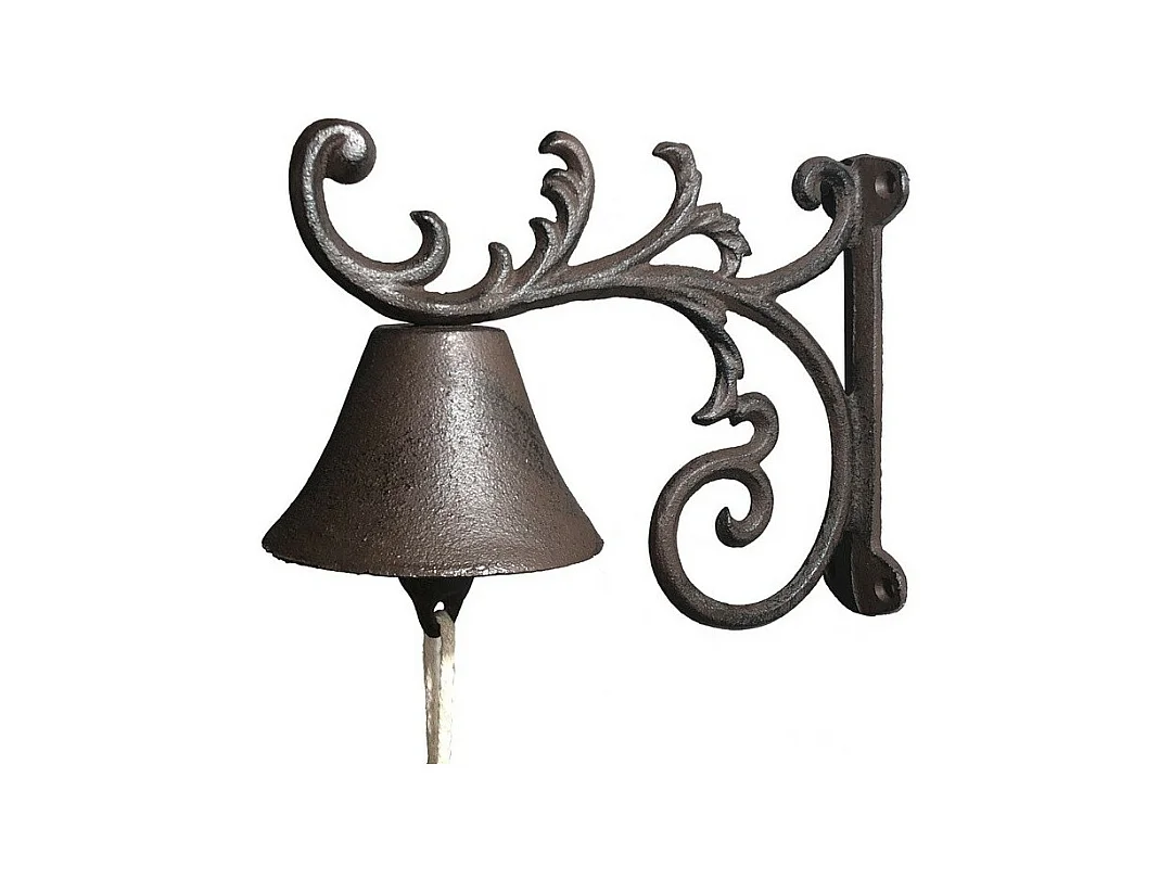 Cloche de jardin de porte ancienne fonte marron 20 x 17 cm